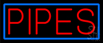 Pipes Bar With Blue Border Neon Sign