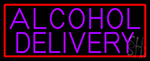 Purple Alcohol Delivery With Red Border Neon Sign