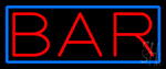 Red Bar With Blue Border Neon Sign