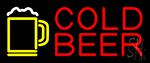 Red Cold Beer With Yellow Mug Neon Sign