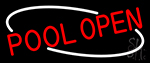 Red Pool Open Neon Sign