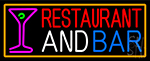 Restaurant And Bar With Martini Glass Neon Sign