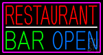 Restaurant Bar Open Neon Sign