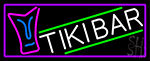 Sculpture Tiki Bar With Purple Border Neon Sign