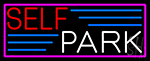 Self Park With Pink Border Neon Sign