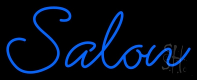 Blue Cursive Salon Neon Sign