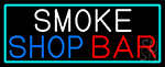 Smoke Shop Bar With Turquoise Border Neon Sign