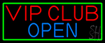 Vip Club With Green Border Neon Sign