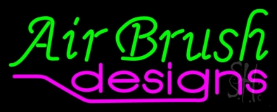 Green Air Brush Design Neon Sign