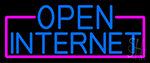 Blue Open Internet With Pink Border Neon Sign