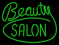 Green Cursive Beauty Block Salon Neon Sign