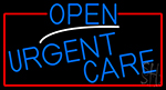 Blue Open Urgent Care With Red Border Neon Sign