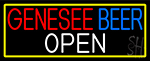 Genesee Beer Open With Yellow Border Neon Sign