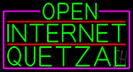 Green Open Internet Quetzal With Pink Border Neon Sign