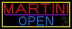 Martini Open With Yellow Border Neon Sign