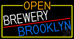 Open Brewery Brooklyn With Yellow Border Neon Sign