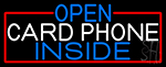 Open Card Phone Inside With Red Border Neon Sign