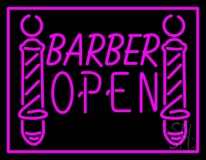 Pink Barber Open Neon Sign
