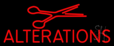 Red Alteration With Scissor Neon Sign