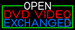 Open Dvd Video Exchanged With Green Border Neon Sign