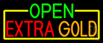 Open Extra Gold With Yellow Border Neon Sign