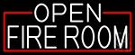 Open Fire Room With Red Border Neon Sign