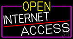 Open Internet Access With Pink Border Neon Sign