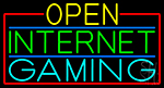 Open Internet Gaming With Red Border Neon Sign