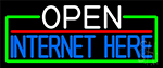 Open Internet Here With Green Border Neon Sign