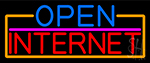 Open Internet With Orange Border Neon Sign