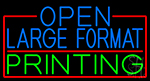 Open Large Format Printing With Red Border Neon Sign
