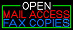 Open Mail Access Fax Copies With Green Border Neon Sign