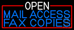Open Mail Access Fax Copies With Red Border Neon Sign