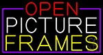 Open Picture Frames With Purple Border Neon Sign