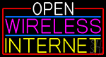 Open Wireless Internet With Red Border Neon Sign