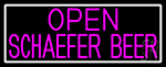 Pink Open Schaefer Beer With White Border Neon Sign