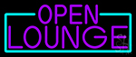 Purple Open Lounge With Turquoise Border Neon Sign