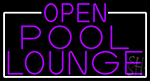 Purple Pool Lounge With White Border Neon Sign