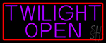 Purple Twilight Open With Red Border Neon Sign