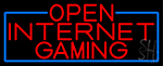 Red Open Internet Gaming With Blue Border Neon Sign