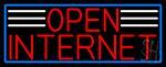 Red Open Internet With Blue Border Neon Sign