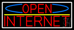Red Open Internet With White Border Neon Sign