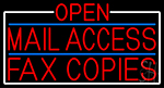 Red Open Mail Access Fax Copies With White Border Neon Sign