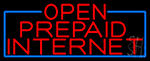 Red Open Prepaid Internet Neon Sign
