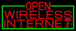 Red Open Wireless Internet With Green Border Neon Sign