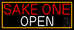 Sake One Open With Orange Border Neon Sign
