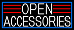 White Open Accessories With Blue Border Neon Sign