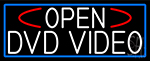 White Open Dvd Video With Blue Border Neon Sign