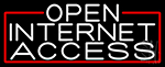 White Open Internet Access With Red Border Neon Sign