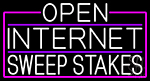 White Open Internet Sweepstakes With Pink Border Neon Sign